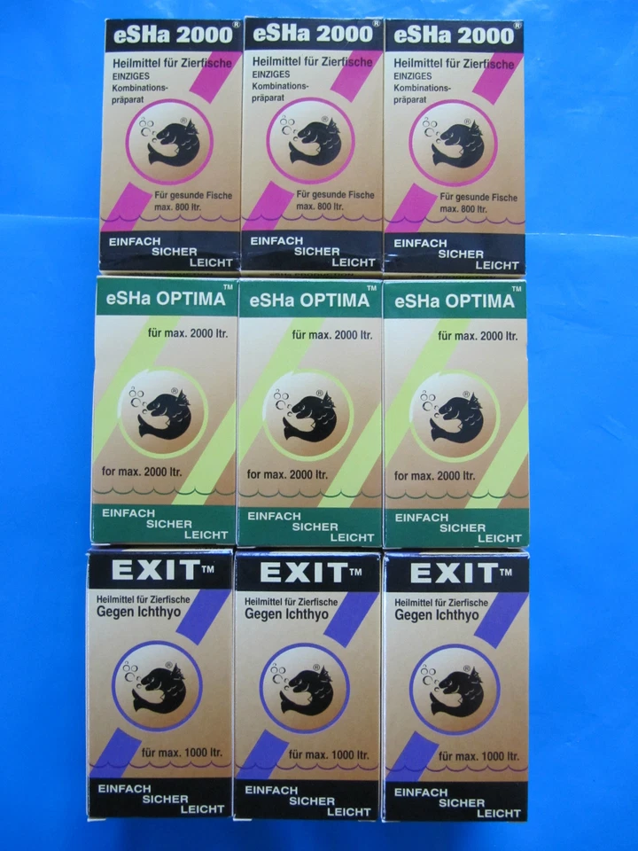 3 x Exit 3 x Optima 3 x eSHa 2000 je 20 ml NEU Versand KOSTENLOS! Liter 272,17 €