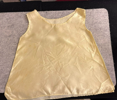 Vintage Girls Lace Dress w/ Yellow Satin Slip by Little Folks Giftwear - Picture 7 of 7