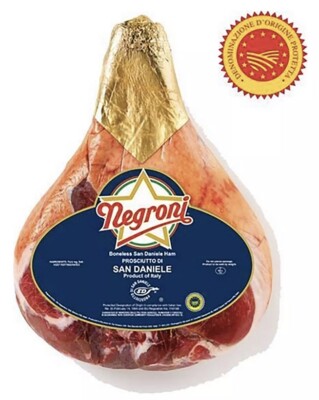 Negroni Prosciutto San Daniele Ham Boneless 16 months aged - 15 lbs