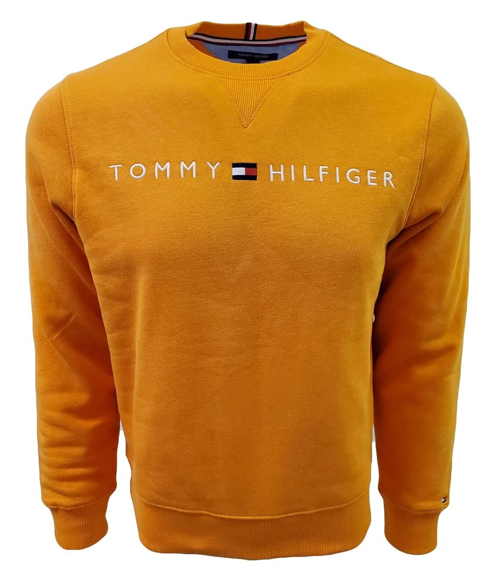 Tommy Hilfiger Mens Crewneck THD Sweater Medium Orange Tiger