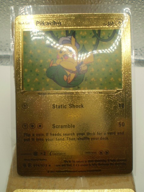 Pokemon Gold Foil Card Pikachu HP80 074/073,fan art | eBay