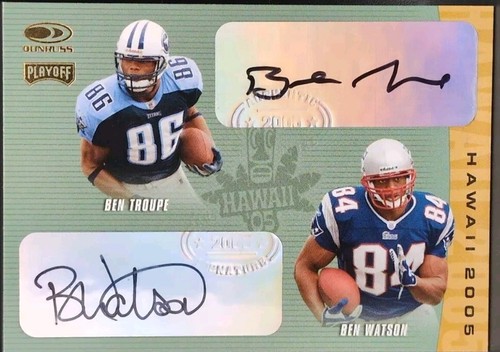 Kellen WINSLOW JR. Ben WATSON TROUPE ROBINSON 2005 Playoff Hawaii QUAD AUTO #/10 - Picture 2 of 2