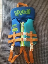 Speedo Infant Life Preserver Jacket Vest Blue Swimming Baby Used Good Condition
