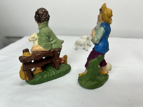 Vintage 1950er oder 60er Jahre handbemalt italienische Krippe Krippe Figuren 13 Stück 50er Jahre - Bild 11 von 19