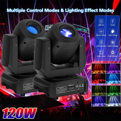 2stk 120W LED Spot 5Prisma 8 GOBO Strahl Moving Head DMX Ostern Bühnenlicht