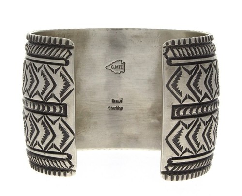 Natural #8 Turquoise Bracelet By Navajo Artist Calvin Martinez - Picture 4 of 5