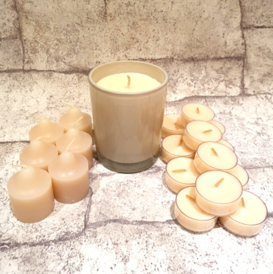 PARTYLITE°°MARSHMALLOW VANILLA°°SET 1ESCENTIALGLAS & 12TEELICHTER & 6VOTIVKERZEN