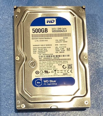 Western Digital WD Blue WD5000AZLX 500GB 3.5" SATA 7200RPM Desktop Hard ...