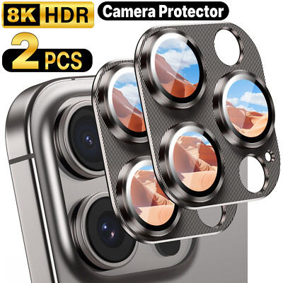 2-Pcs For iPhone 16 Pro Max/16 Pro/16 Plus/16 Metal Camera Lens Protector Cover