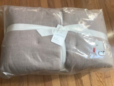 Pottery Barn Belgian Flax Linen Comforter Smoky Quartz King Blush Smokey New