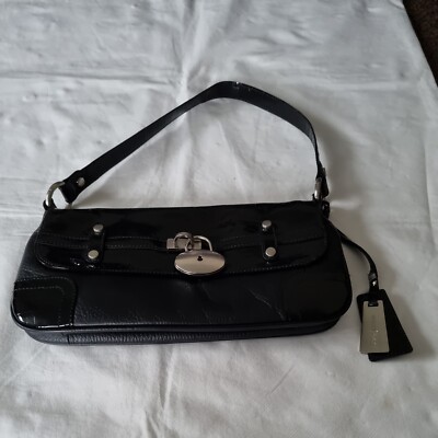 Real LEATHER JASPER CONRAN Black Handbag Over Shoulder
