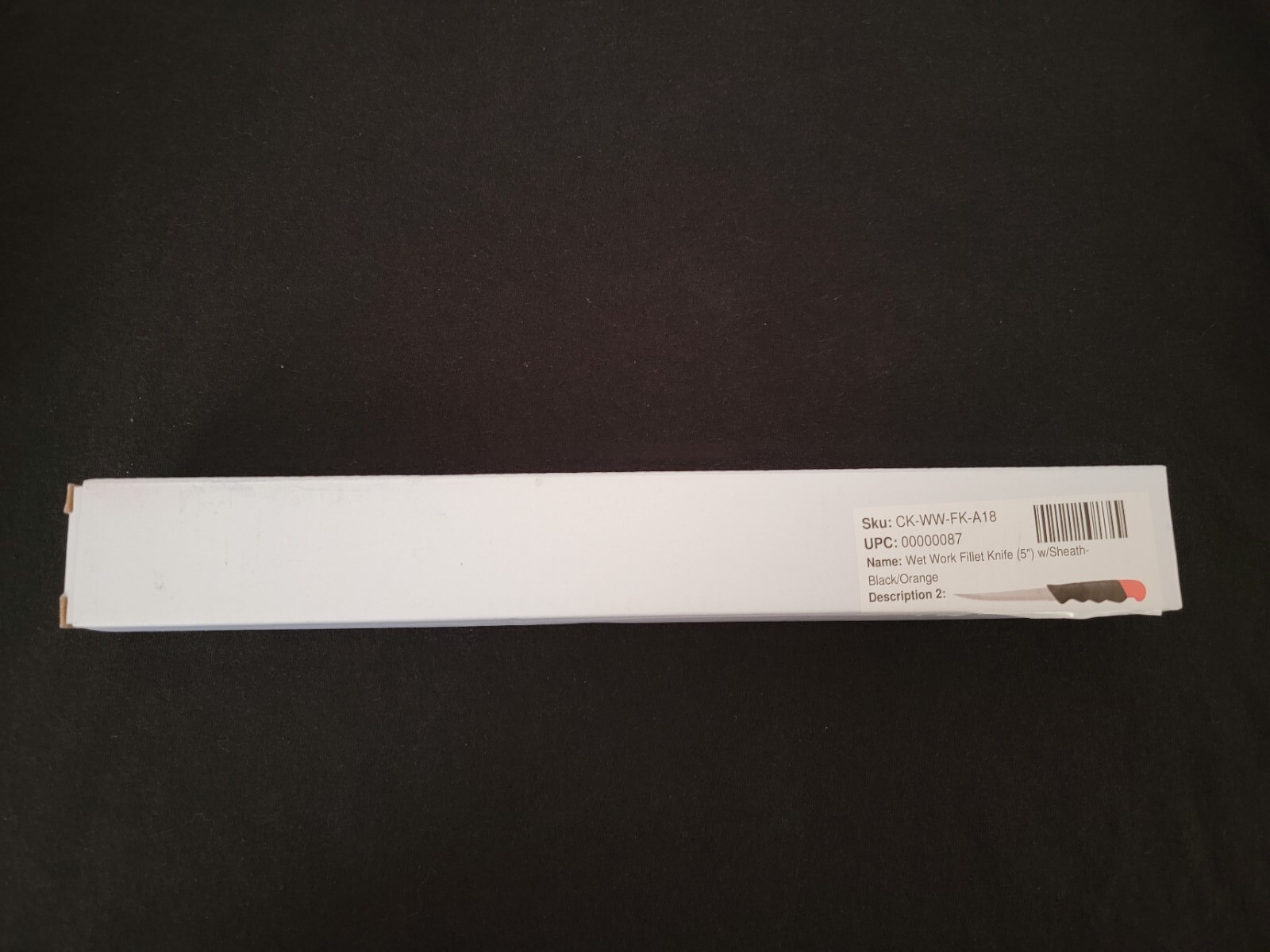 (Fillet Knife) 5" Wet Work W (Sheath) Black/Orange (Fishing Knife) New Open Box