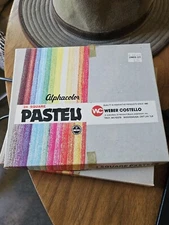 Vintage Weber Costello Alphacolor Pastels Set Of 24 Art Supplies In Original Box