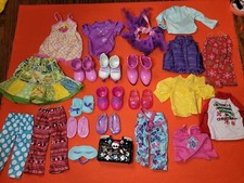 LARGE Vintage Lot Doll Clothes/ Dresses Shoes brushes doll accessories