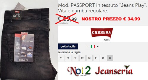 Carrera Jeans Stretch New Passport Denim Regular Jeans Black Wash 46 to 56  | eBay