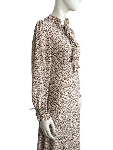 ZIMMERMANN SZ 1 / AU 10 / US 6 Frill Ruffle Dress Midi Silk Floral Cream Tie - Picture 12 of 18