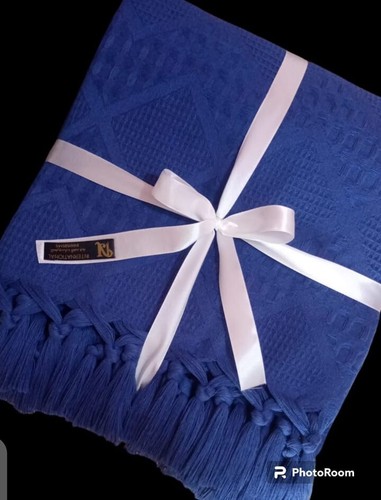 "Luxury King Size 100% Egyptian Cotton Waffle Weave Blanket – Soft & Breathable