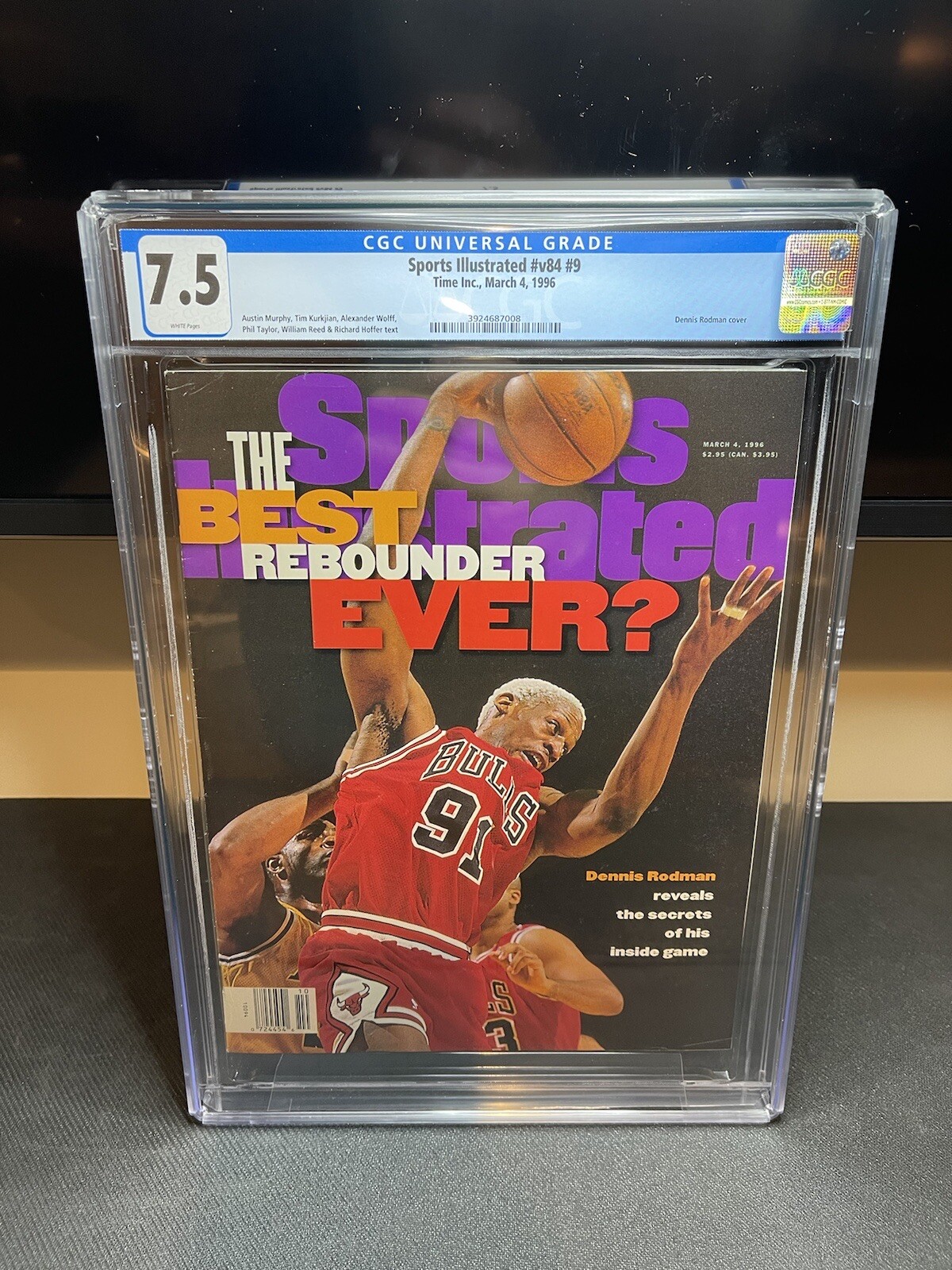 Rodman Magazines CGC 7.5 Newsstand Edition Sports Illustrated-Dennis Rodman-March 4 1996 ...