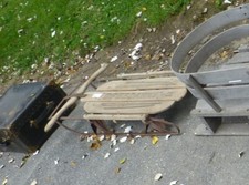 Vintage Wooden Speedway Sled w/Metal Runners Slightly weathered