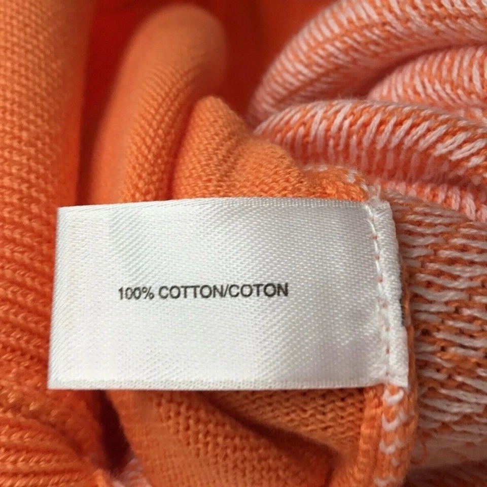 Suéter Pullover Cutter & Buck Para Mujer Talla XL Naranja Melocotón 100% Algodón Cuello en V Foto 4 de 4