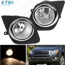Bumper Chrome Fog Lights Fit For 2009-2012 Toyota Rav4 Wbulbharnessswitch