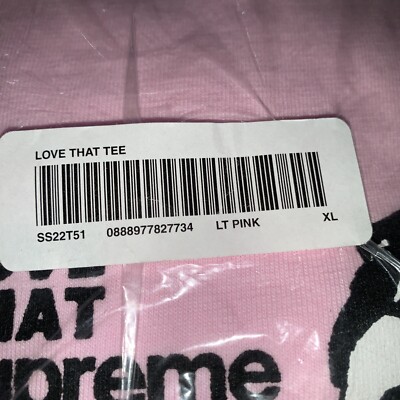 Supreme Love That Tee T-Shirt Size XL Pink SS22 New Unopened | eBay