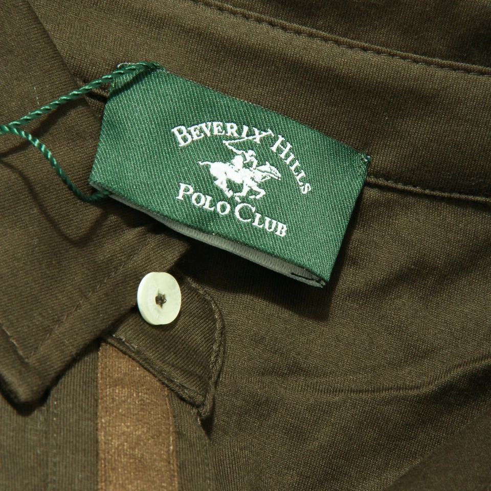 5793K polo uomo BEVERLY HILLS POLO CLUB green/brown polo t-shirt man - Photo 4/4