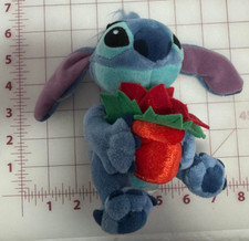 Disney Store Stitch Plush With Christmas Poinsettia Flower New with Tag Plush