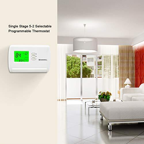 Single Stage 52 Programmable Thermostat,24 Volt or Millivolt System,1