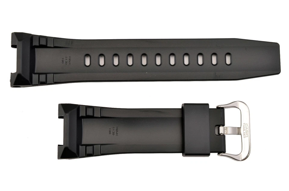 Correa de reloj CASIO genuina acero G GST-210B GST-S100G GST-S110 goma negra  Foto 3 de 4