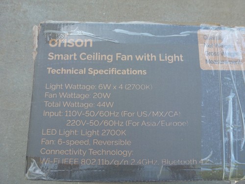 ORISON 20" Smart Caged Ceiling Fan W/Lights Flush Mount Reversible Control App - Picture 17 of 21