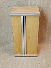 WOOD TONED SIDE BY SIDE REFRIGERATOR/FREEZER FOR MINIATURE DOLLHOUSE