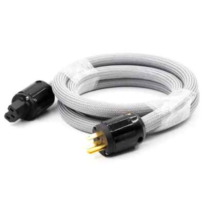 Audiophile 3 Cores OCC Copper Wire Power Cable IEC US AC HiFi Mains Supply Cord