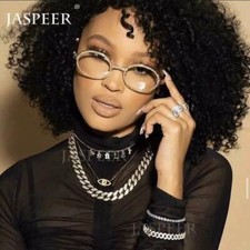 Fashion Small Round Diamond Sunglasses Women New Luxury Transparent Clear Lens W