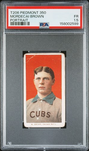 Mordecai Brown [Portrait] 1909 T206 Piedmont 350 card
