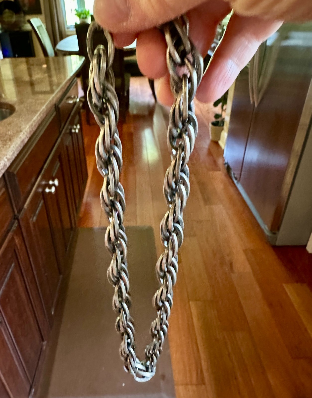 Heavy Metal Solid Silver Twisted Link Chain Motor… - image 2