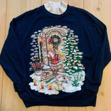 Vintage Nutcracker Christmas Holiday Xmas Caroling Women's Sweatshirt Size M