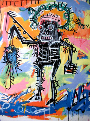 J.M.BASQUIAT: Schöne Lithographie limitiert auf 100 Exemplare, signiert, 50x70cm