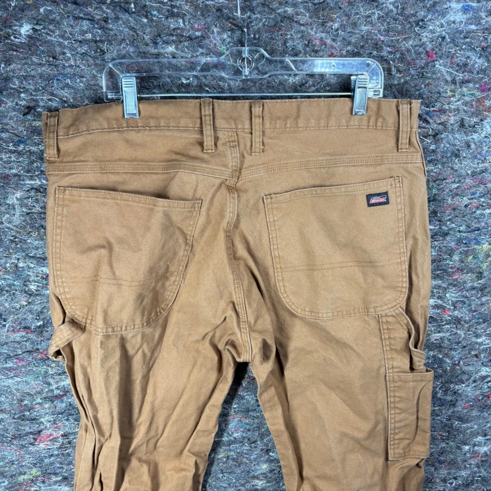 Dickies 男式木匠裤子尺寸 36x34 棕色实用工作服棉混纺 — 第 4/4 张图片