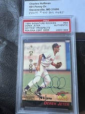 DEREK JETER PSA DNA AUTH 1994 SIGNATURE ROOKIES #S4 HOTTEST PROSPECTS AUTO /1000