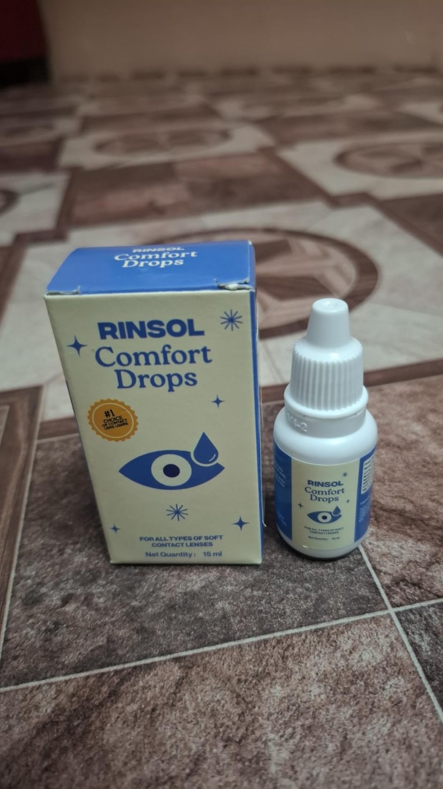 Rinsol Comfort Eyes  Drops (15ml) for Contact Lens Users Clear Vision with PHMB