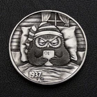 hobo nickel "Midnight Scroll" Insomniac Owl hand engraved carved buffalo coin