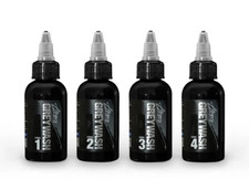 Allegory Ink Greywash Gray Tattoo Ink Set Level 1-4 Wash Set 4 Bottles