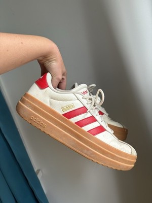 Adidas VL Court Bold Platform Women s Sneakers white and Red Size 9