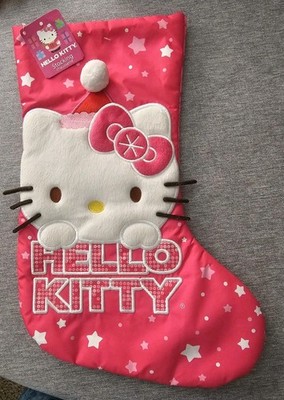 NWT 2013 Hello Kitty Christmas Stocking Pink Satin Sanrio Plush Holiday Vtg Rare