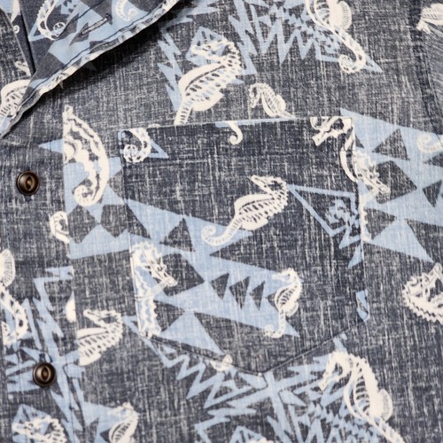 Surf Pendleton Reyn Spooner chemise hawaïenne XS bleu manches courtes poche cheval de mer - Photo 3/11