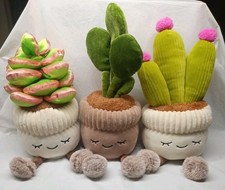 Greenhouse by Russ 12 inch Succulent Plush Plant Lot of 3 Cactus Stuffed Sits