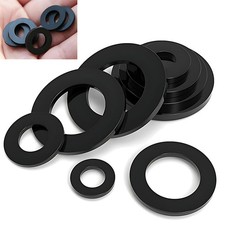 BLACK FORM A FLAT NEOPRENE RUBBER WASHERS - 1/8 1/4 3/8 1/2 3/4 1 11/4 2