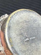 Calice coppa argento 925 vintage marcato CUIAG interno dorato ornato inciso