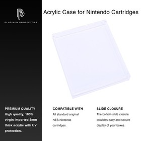 Acrylic Display Case for Nintendo Game Cartridges NES Premium UV Protection